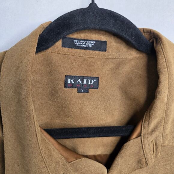Kaid , Dark Brown Suede Button-Up Shirt, Mens, XL - Picture 2 of 6